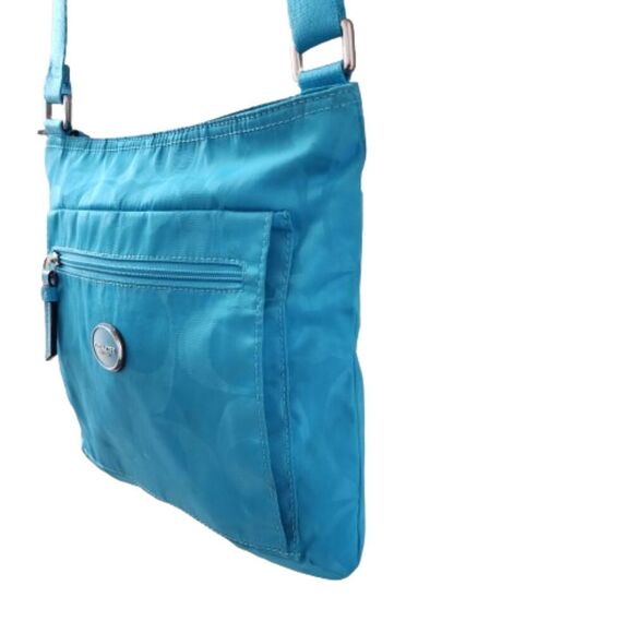 Coach Signature Fabric turquoise nylon Adjustable Crossbody File Bag - Picture 5 of 13